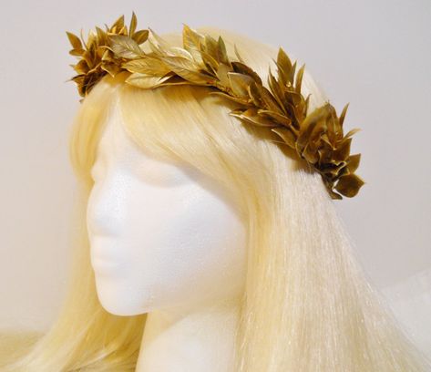 Gold Headdress Goddesses, Golden Headpiece Goddesses, Laurel Wreath Headpiece, Roman Wreath Crown, Greek God Headpiece, Greek Golden Leaf Crown, Golden Wreath Crown, Greek Laurel Crown, Diy Leaf Crown