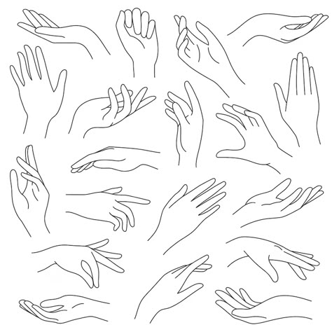 Premium Vector | Female hands line. outline elegant woman hand gestures. beautiful palm and fingers icons in one line fashion minimalist style, vector set. illustration hand collection woman, pretty elegant lady arm Motherhood Logo, Hand Gesture Drawing, Minimalistic Luxury, Hand Outline, Logo Design Unique, Hand Positions, Fashion Figure Templates, Female Hands, Free Logo Design