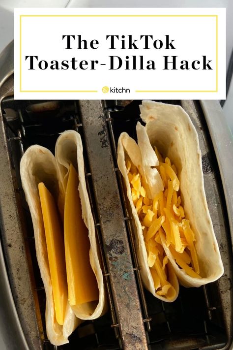 TikTok led us to the fastest quesadilla cooking method I’d ever seen: the toaster-dilla. Toaster-dillas don’t require a pan or even a cheese grater, and promise actually crispy tortillas with melted gooey cheese in under two minutes. Get your toaster ready. Toaster Recipes, Viral Recipes, Low Carb Low Fat Recipes, Sandwich Toaster, Cheese Wrap, Cheese Quesadilla, Best Low Carb Recipes, Low Carb Diet Recipes, Tortilla Wraps