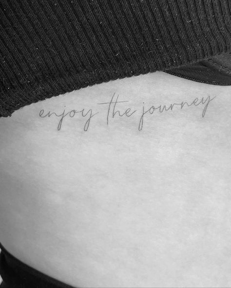 Tattoo For Journey, Be Present Tattoo Ideas, Healing Journey Tattoo Ideas, Life Journey Tattoo, Enjoy The Now Tattoo, Enjoy Life Tattoo Ideas, My Journey Tattoo, Trust Your Journey Tattoo, Journey Before Destination Tattoo