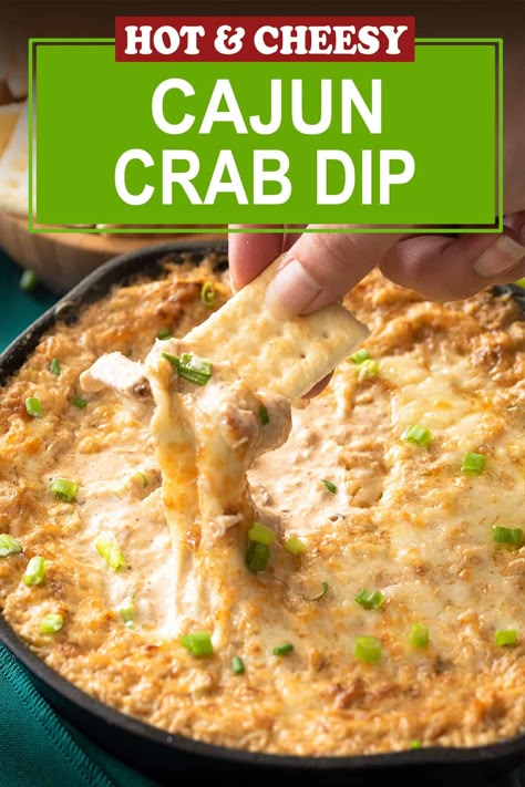 A quick and easy recipe for Cajun Crab Dip! The ultimate party dip served hot or cold in under 30 minutes. Spice up your life with this crabby appetizer delight. Cajun Crab Dip Recipe, Cajun Crab Dip, Spicy Crab Dip, Shrimp And Crab Dip, Cajun Appetizers, Hot Crab Dip Recipe, Cajun Crab, Crab Dip Recipe, Lump Crab Meat