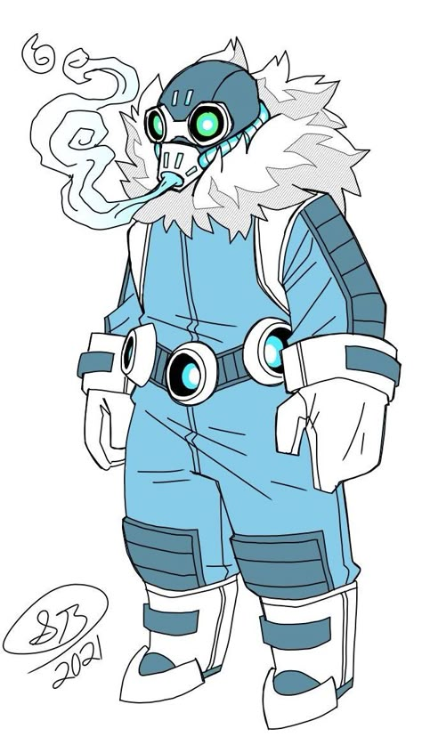 Megaman Redesign, Ice Superhero Design, Brawler Character Design, Villain Character Art, Super Villain Character Design, Supervillain Character Design, Spencer Blair, Villains Design, Super Hero Character Design