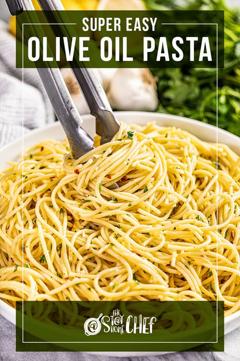 Olive Oil Pasta With Veggies, Simple Olive Oil Pasta Sauce, Oil Dressing For Pasta, Olive Oil Sauce For Pasta, Pasta Olive Oil Recipes, Oil Based Pasta Sauce, Olive Oil Pasta Recipes, Plain Pasta Recipes, Pasta Without Sauce