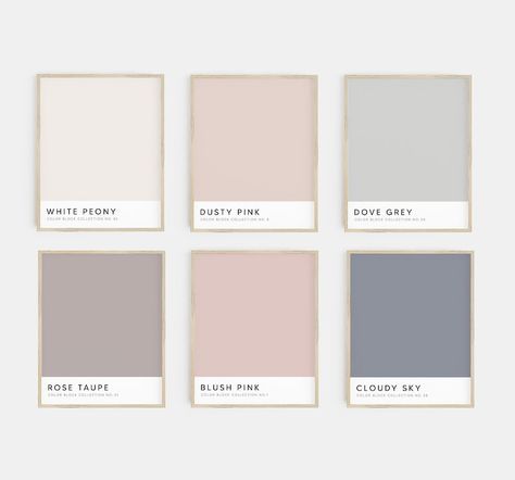 Pink Nordic Bedroom, Grey Pink Wall Paint, Blush Pink Complimentary Colors, Blush And Grey Bathroom, Light Grey And Pink Bedroom, Pink White And Grey Bedroom, Blush Pink Accent Wall, Muted Pink Bedroom, Beige Pink Wall