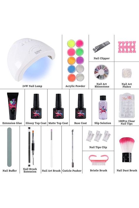 Nail Extensions Products List, Nail Kits For Beginners, Salon Advertisement, Beginner Nail Designs, Nail Tech School, Nail Art Courses, Nail Art Tool Kit, Diy Nail Art Tools, Diy Salon