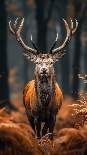 Premium AI Image | Majestic rutting season Red deer stag in UK forest Vertical Mobile Wallpaper Meaningful Wallpaper, Lyme Park, Deer Photography, Red Stag, Deer Photos, Wild Deer, Deer Pictures, Deer Painting, Wildlife Pictures