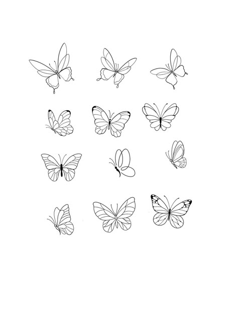 Tiny Buterfluffy Tattoo, 7 Butterflies Tattoo, Line Finger Tattoos For Women, Butterfly Finger Tattoos For Women, Simple Line Butterfly Tattoo, Girly Fine Line Tattoo, Small Fine Line Butterfly Tattoo, Minimal Butterfly Tattoo Design, Fine Line Butterfly Tattoo Design