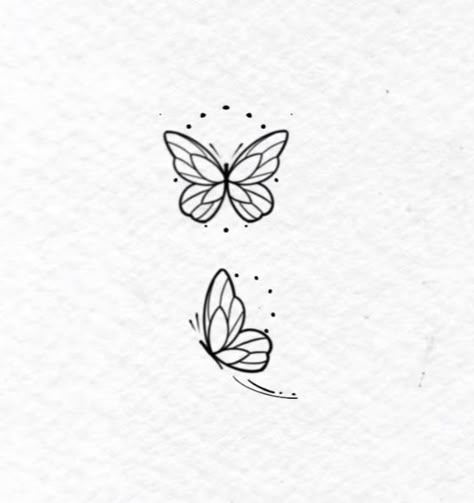 Tattoo Ideas Butterfly Project, Sibling Butterfly Tattoos, Cute Simple Butterfly Tattoo, Mini Butterfly Tattoo Simple, Flower With Semicolon Tattoo, Semi Colon Tattoo Flower, Butterfly Tattoo Small Simple, Butterfly Tattoo Designs Simple, Flower And Semicolon Tattoo