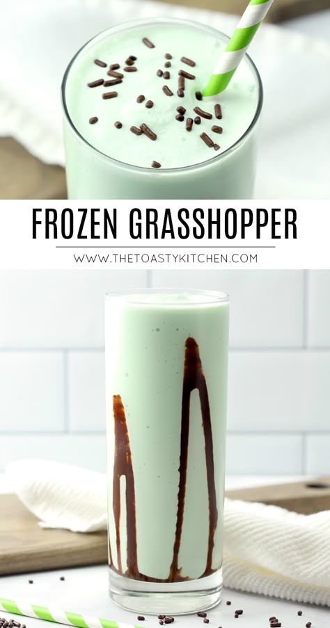 Grasshopper Drink Recipe, Grasshopper Recipe, Popular Drink Recipes, Frozen Drinks Alcohol, Slushy Drinks, Peach Vodka, Ice Cream Drinks, Low Calorie Drinks, After Dinner Drinks