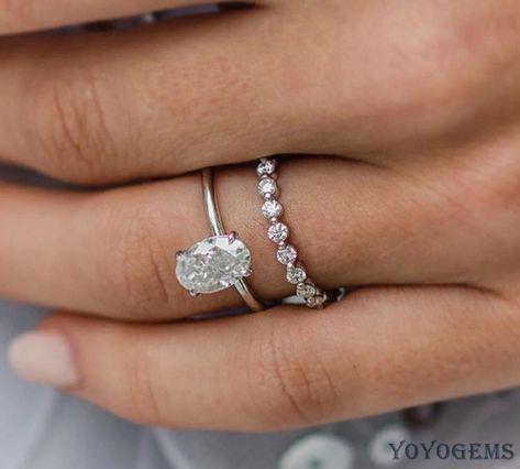 Moissanite Bridal Set Engagement Ring Solid 14k White Solid 😂 White Gold Oval Engagement Ring, Oval Engagement Ring White Gold, White Gold Wedding Ring Set, Moissanite Bridal Sets, Future Engagement Rings, Oval Diamond Engagement, Simple Engagement Rings, Engagement Ring White Gold, Bridal Engagement Rings