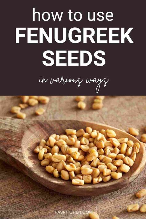 A Pinterest pin featuring a collection of fenugreek seeds with simple and informative text. The image showcases the nutritional benefits, versatile uses, and tips on buying and storing fenugreek seeds. Perfect for those interested in health and cooking tips. #FenugreekSeeds #HealthyEating #NaturalRemedies Recipes With Fenugreek Seeds, How To Eat Fenugreek Seeds, Fenugreek Seed Recipes, How To Use Fenugreek Seeds, Fenugreek Seeds Recipe, Fenugreek Recipes Cooking, Fenugreek Recipes, Fenugreek Supplement, Fenugreek Benefits