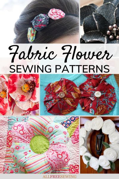 30+ Fabric Flower Patterns Sew Flowers, Flower Wreath Diy, Spring Sewing Projects, Make Fabric Flowers, Easy Fabric Flowers, Flower Fabric Pattern, Fabric Flower Headbands, Fabric Flower Pins, Plush Flower