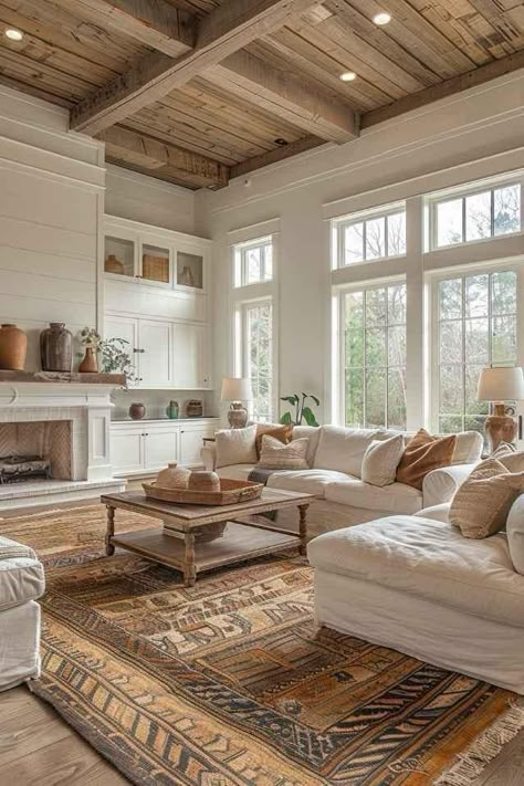 Cozy Farmhouse Living Room, English Cottage Decor, French Country Living Room, Cottage Living Rooms, Cottage Interior, Modern Farmhouse Living Room, Neutral Living Room, Country Living Room, Modern Cottage