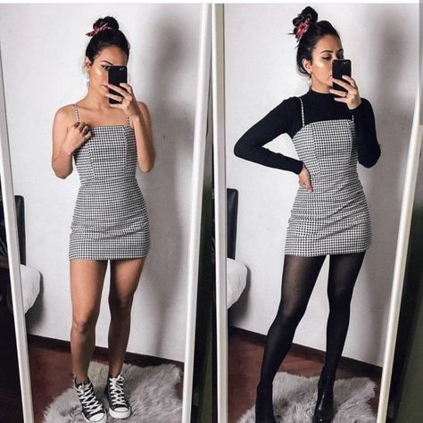 Outfits para motivarte (ahora sí) a cumplir tus propósitos de Año Nuevo Black Striped Dress, Mode Inspo, Edgy Outfits, Mode Inspiration, Looks Style, Winter Fashion Outfits, Looks Vintage, Grunge Outfits, Outfits Casuales