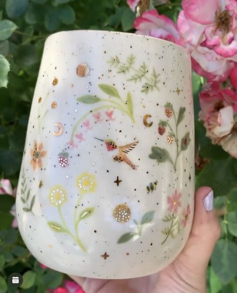 Woodland Pottery Painting, Fairy Pottery Painting, Ceramics Room Decor, Mushroom Pottery Painting, Floral Pottery Painting, Pottery Painting Ideas, Diy Pottery Painting, Color Me Mine, Pottery Painting Designs