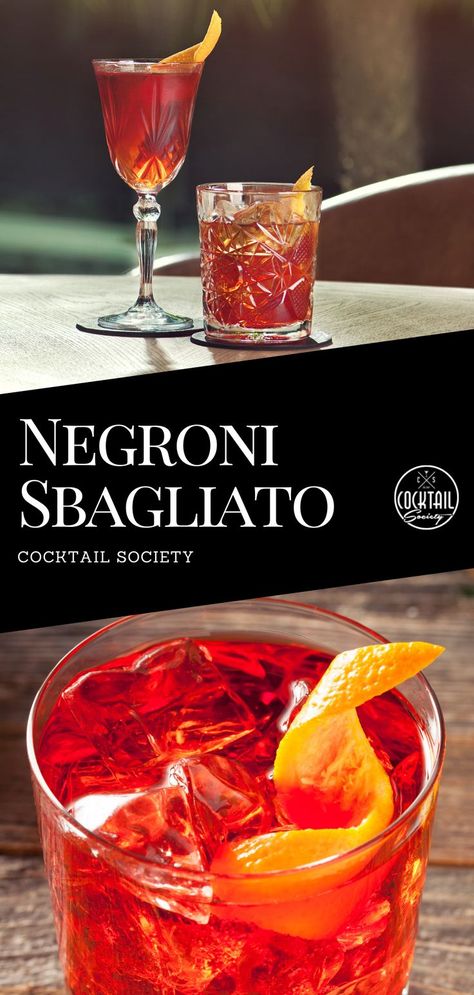 The Negroni Sbagliato literally is an "incorrect" or "mistaken" Negroni, which translates to the sparkling variation of the classic Negroni cocktail. #Negroni #NegroniSbagliato #Prosecco #Vermouth #Cocktail #CocktailRecipe #Italy #DolceVita #Sbagliato Negroni Sbagliato Cocktail Recipes, Negroni Sbagliato With Prosecco, Negroni Sbagliato Prosecco, Lox Sandwich, Sbagliato Cocktail, Bagel Lox, Apple Iced Tea, Classic Negroni, Negroni Sbagliato