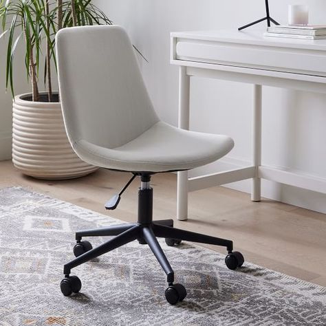 Furniture Desk Chair Up to 60% Off Clearance | West Elm Modern Bedroom Office, Bedroom Desk Chair, Study Desk Chair, Small Office Chair, Rolling Desk Chair, White Desk Chair, Rolling Office Chair, Cute Desk Chair, Modern Desk Chair