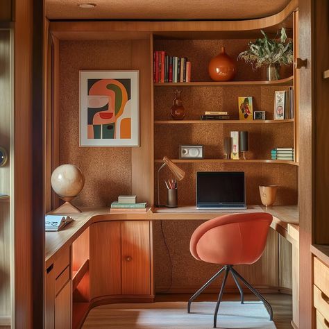 Work Room Design, Art Moderne Interior, Hobby Room Design, Best Greige Paint, Modern Study Rooms, Best Greige, Art Deco Office, Mid Century Modern Home Office, Art Deco House