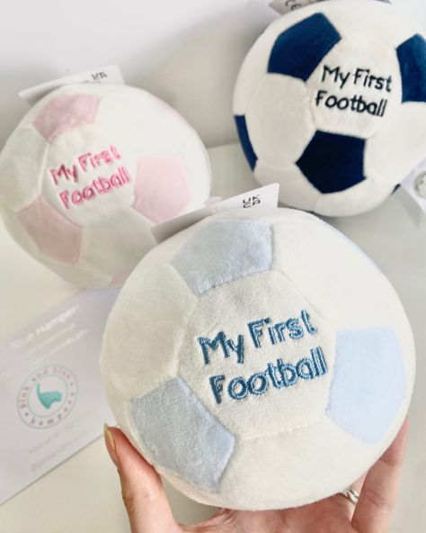 My first football rattle soft toy only £9.99 🤍 Baby Bouquet, Football Baby, Baby Fever, Future Baby, Soft Toy, Baby Toys, Football, Toys