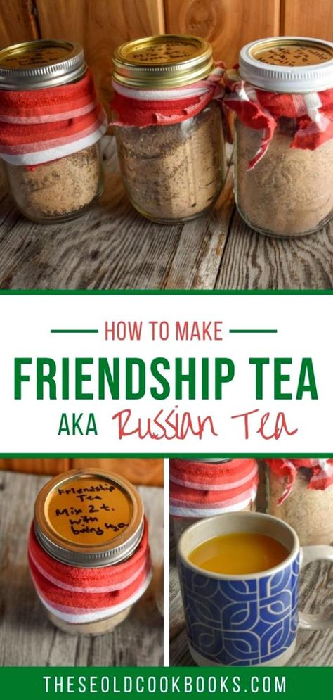 Spice Tea Mix With Tang In A Jar, Tea With Tang Recipe, Tang Drink Recipes, How To Make Russian Tea, Tang Russian Tea Recipe, Christmas Spiced Tea Recipe, Homemade Spice Tea Recipe, Christmas Tea Mix Recipe, Spice Tea Mix Recipe