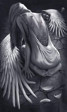 Fallen Angel Poetry: Broken Wings – Ariana R. Cherry: 5-Star Author Angelic Demon Demonic Angel, Angel And Demon Love Art, Angel Poetry, Double Exposure Art, Arte Pin Up, Gothic Angel, Broken Wings, Angel Artwork, Dark Angels