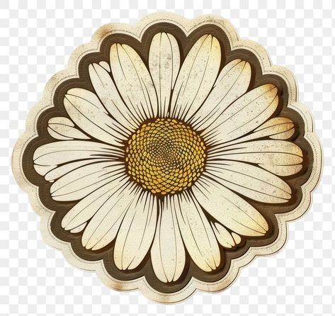 Gold Stickers Printable, Flowers Stickers Printable, Scrapbook Stickers Printable Vintage, Vintage Flower Stickers, Daisy Flower Sticker, E Journal, Aesthetic Pngs, Best Png, Pngs Transparent