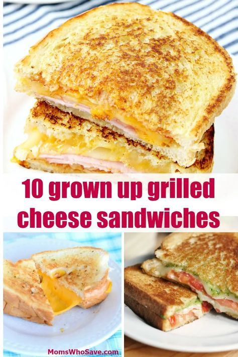 Different Ways To Make Grilled Cheese, Amazing Sandwiches Recipes, Grown Up Grilled Cheese, Fancy Grilled Cheese Recipes, Yummy Grilled Cheese, Grilled Cheese Recipes Gourmet, Pizza Grilled Cheese Sandwich, Fancy Grilled Cheese, Toasted Sandwiches