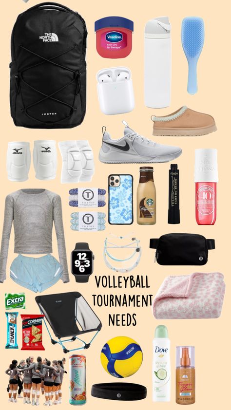 What To Wear To Volleyball, Volleyball Needs, Sports Bag Essentials, Volleyball Essentials, Volleyball Fits, Volleyball Tournament, Volleyball Bag, Volleyball Tournaments, Volleyball Practice