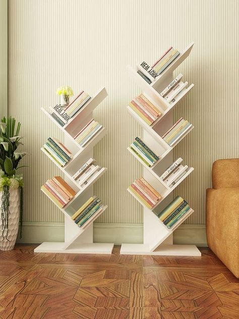 Small Home Library, Bookshelves For Small Spaces, Creative Bookshelves, Bookshelves In Bedroom, Home Decor Shelves, Home Library Design, Bookshelf Design, Study Room Decor, Bookshelves Diy