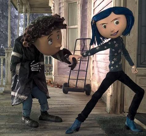 Wybie and Coraline Coraline Core, Coraline Wybie, Coraline And Wybie, Coraline Movie, Coraline Aesthetic, Tim Burton Movies, Coraline Jones, Fav Movies, Coraline