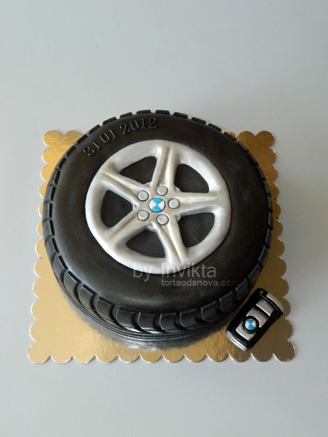 BMW Tire cake — Cars / Trucks / Automobiles Tyre Cake, Bmw Cake, Motorbike Cake, Tire Cake, Motorcycle Cake, Wheel Cake, Car Cakes, Truck Cakes, Wheel Craft