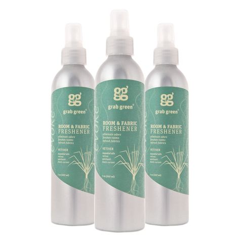 Grab Green Naturally-Derived, Phthalate-Free Room and Fabric Freshener, Vetiver, 7 Ounce Bottle (3-Pack) *** Want to know more, click on the image. (This is an affiliate link) #carairfresheners Fabric Freshener, Scent Booster, Fragrance Ingredients, Time To Move On, Vanilla Fragrance, Green Room, Odor Eliminator, Car Air Fresheners, Green Rooms