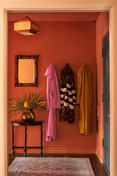 Reath Design, Mauve Walls, Cozy Window Seat, Spanish Colonial Homes, Kitchen Basics, California Colors, Teal Walls, Orange Walls, Yellow Kitchen