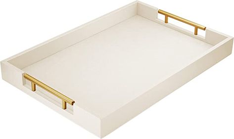 Post Grad Apartment, Coffee Table Decorations, Small Wooden Tray, Podcast Design, Coffee Table Decor Living Room, Decor From Amazon, White Serving Tray, Bathroom Vanity Tray, Gucci Inspired