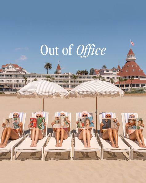 OOO ✨ 30% off all beach prints at graymalin.com Out Of Office Quotes Vacation, Out Of Office Quotes, Lemonade Branding, Beach Resort Aesthetic, Retro Beach Party, Hotel Marketing Design, Brand Trip, Beachy Prints, Out Of Office Message