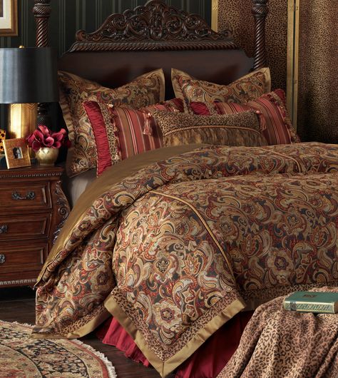 Marquise Luxury Bedding by Eastern Accents - Raquel Collection Country Bedding, Ralph Lauren Bedding, English Decor, Gorgeous Bedrooms, Ideas Ikea, Four Poster, Luxury Contemporary, Luxury Bedding Sets, House Bed