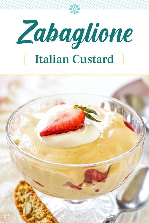 Italian Custard Desserts, Italian Custard Cream, Italian Pudding Desserts, Zabaglione Italian, Italian Custard Recipe, Italian Dessert Recipes Easy, Zabaglione Recipe, Custard Dessert Recipes, Italian Dessert Recipes