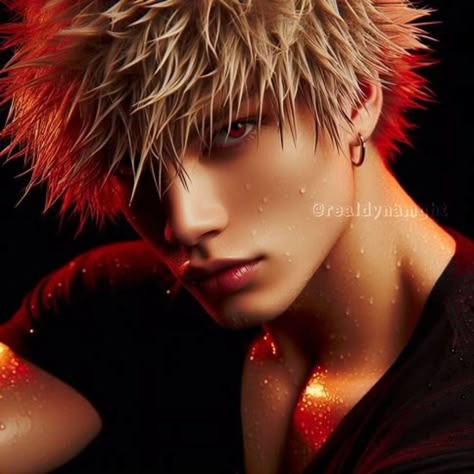 Bakugo Fanart Realistic, Bakugou Aged Up, Katsuki Bakugou Realistic, Bakugo Artbreeder, Bakugo Realistic, Realistic Bakugou, Mha Bakugo, Yagami Yato, Mha Fanart