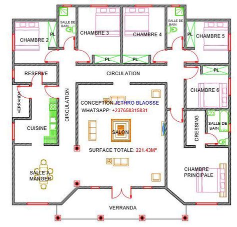 Villa House Plans, New Model House, Bungalow House Floor Plans, Four Bedroom House Plans, Solar Energy Design, Drawing House Plans, Plan Villa, Bungalow Style House Plans, Little House Plans