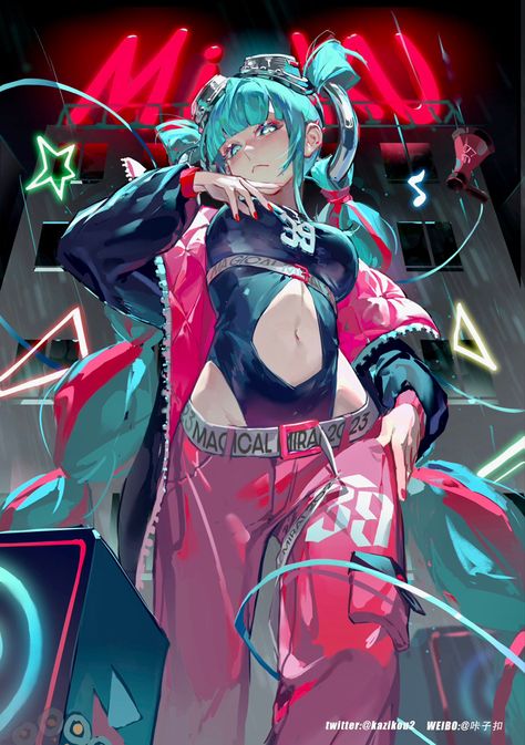 Magical Mirai Miku, Hatsune Miku Magical Mirai, Copic Drawings, Manga Wallpaper, Miku Vocaloid, Arte Cyberpunk, Pretty Drawings, Poses References, Anime Poses Reference