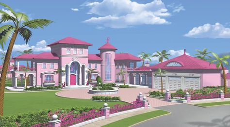 Barbie House! Barbie Life In The Dreamhouse House Bloxburg, Barbie Life In The Dream House Layout, Barbie House Layout, Barbie Dream House Layout, Barbie Castle, Dream House Layout, Barbie Land, Life In The Dreamhouse, Dream House Aesthetic