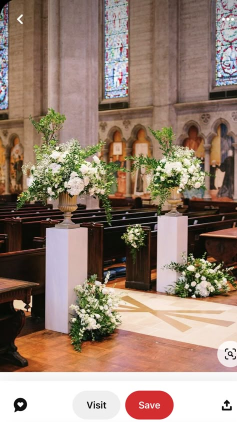 Church Altar Floral Arrangements, Church Alter Flower Decoration Wedding, Cathedral Wedding Flowers, Church Altar Wedding Decorations, Alter Arrangements Wedding, Church Flower Arrangements Wedding, Altar Wedding Flowers, Hotel Wedding Reception Decorations, Church Flowers Wedding