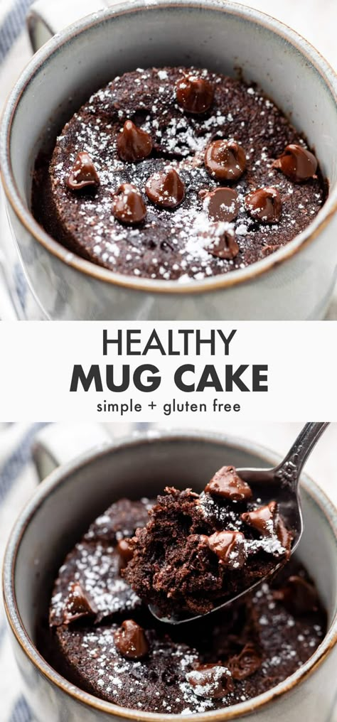 Healthy Mug Cake Healthy Dessert Mug Recipes, Flourless Healthy Desserts, Individual Healthy Desserts, Coconuts And Kettlebells, Healthy Mug Snacks, Healthy Mug Cake Almond Flour, Paleo Chocolate Mug Cake, Healthy Desserts With Cocoa Powder, Easy Healthy Chocolate Desserts