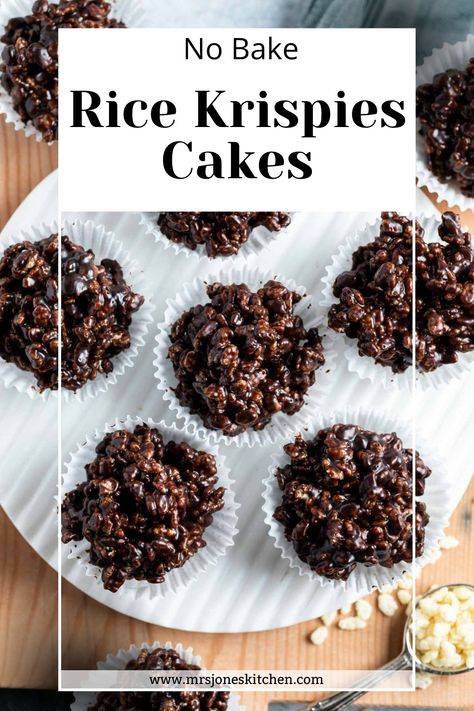 Rice Krispie Cakes Chocolate Chip Rice Crispy Treats, No Bake Rice Crispy Treats, How To Make Rice Crispy Treats, Chocolate Rice Krispie Cakes, Chocolate Rice Crispy Cakes, Krispie Cakes, Rice Krispies Chocolate, Rice Krispie Cake, Chocolate Covered Rice Krispies