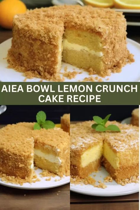 Aiea Bowl Lemon Crunch Cake Recipe, Lemon Crunch Cake Recipe, Lemon Crunch Cake, Lemon Crunch, Crunch Cake Recipe, Vanilla Wafer Crust, Lemon Jello, Oreo Cookie Crust, Crunch Cake