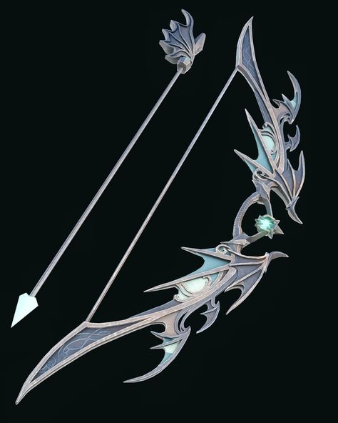 Fantasy Longbow Art, Fantasy Bows And Arrows, Lightning Bow And Arrow, Angelic Bow And Arrow, Chinese Bow And Arrow, Celestial Bow And Arrow, Bow Designs Archery Art, Beautiful Bow And Arrow, Cool Bows Archery