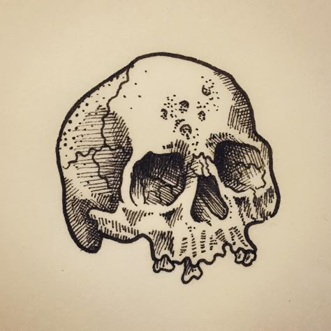 Skeleton Ink Drawing, Skull Linework, Skull Etching Tattoo, Ink Designs Drawing, Etch Drawings, Small Skull Drawing, Black Ink Drawings, Sketch Book Illustrations, Metal Doodles