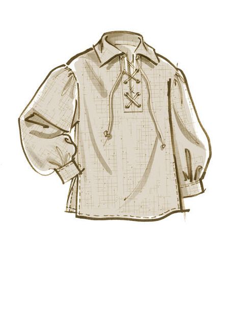 M8131 Dnd Steampunk, Outfit Design Ideas, Medieval Outfit, Aot Oc, Lace Up Shirt, Costume Sewing, Clothes Drawing, Sewing Pattern Shop, Shirt Drawing