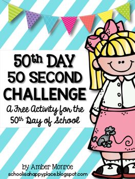 Celebrating the 50th Day of School can be a really fun day of learning. 50th Day 50 Second Challenge {A Free Activity for the 50th Day of School} is a station based set of activities. Students will try to complete various 50's themed challenges in 50 seconds. 50 Days Of School, 50th Day Of School, Planning School, Fall Kindergarten, First Grade Teacher, School Celebration, 100th Day Of School, First Grade Teachers, Teacher Blogs