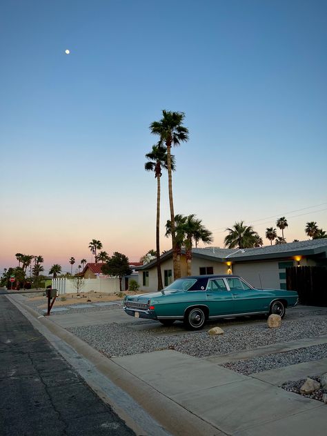 Palm springs, palm trees, vintage, y2k, summer nights, vintage cars, asthetic colors, California, vibe Palm Springs Aesthetic, Los Angeles Aesthetic, Cali Life, York Wallpaper, California Summer, California Vibe, Hotel California, Driving Photography, Y2k Summer